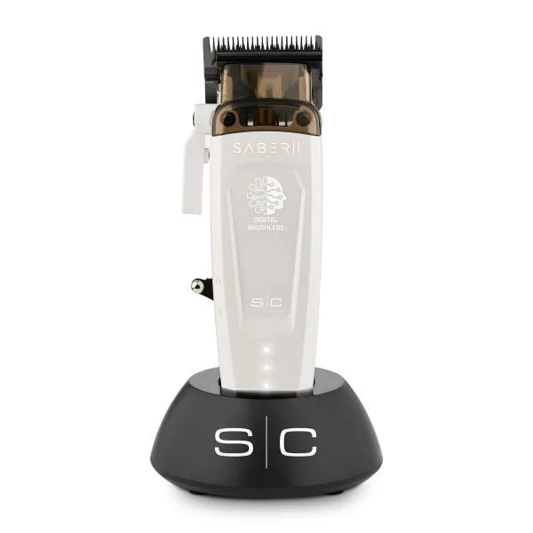 StyleCraft Saber White Professional Duo – Limited Edition White Clipper & Trimmer + Complete Maintenance Kit | 2 FREE Gifts + FREE Shipping | Bundle King Edition