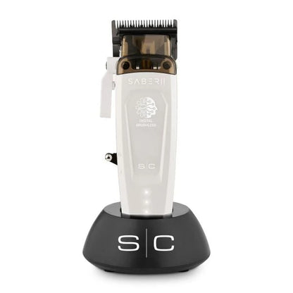 StyleCraft Saber White Professional Duo – Limited Edition White Clipper & Trimmer + Complete Maintenance Kit | 2 FREE Gifts + FREE Shipping | Bundle King Edition