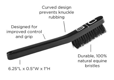StyleCraft No Knuckles Curved Fade Brush – Large, Natural Equine Bristles, Pro Barber Tool