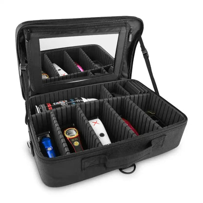 StyleCraft® On-The-Go Barber & Stylist Tool Case with Mirror — Mobile Professional Travel Station (SC328B)