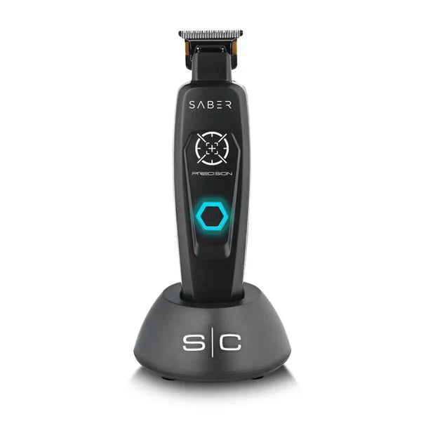 StyleCraft™ Precision Saber Cordless Digital Brushless Trimmer — Gold Titanium X-Pro Blade, 4-Hr Runtime, Zero-Gap Metal Skeleton Body
