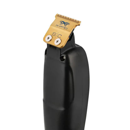 StyleCraft™ Precision Saber Cordless Digital Brushless Trimmer — Gold Titanium X-Pro Blade, 4-Hr Runtime, Zero-Gap Metal Skeleton Body