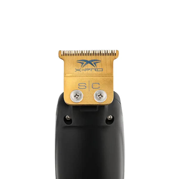 StyleCraft™ Precision Saber Cordless Digital Brushless Trimmer — Gold Titanium X-Pro Blade, 4-Hr Runtime, Zero-Gap Metal Skeleton Body