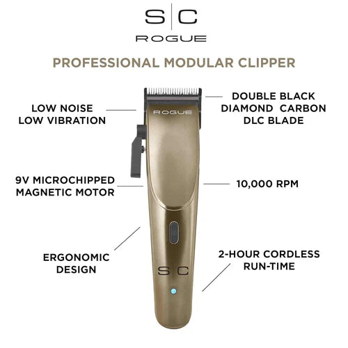 StyleCraft Rogue Clipper/Trimmer Combo Set- - Metallic Matte Gunmetal (SC201N)