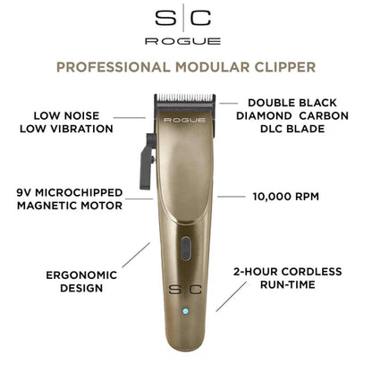 StyleCraft Rogue Clipper/Trimmer Combo Set- - Metallic Matte Gunmetal (SC201N)