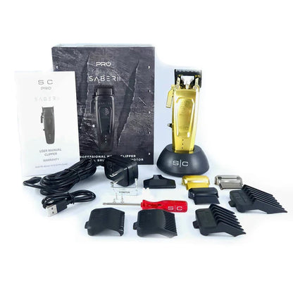 StyleCraft Saber 2.0™ Cordless Modular Clipper – High-Torque Digital Brushless (Gold/Black)- Gold (SC617M)- Black (SC617B)