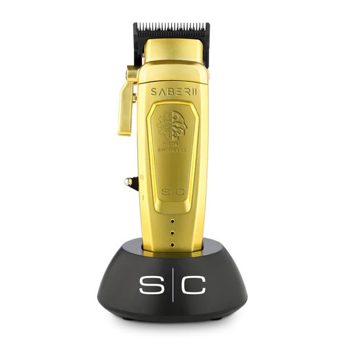 StyleCraft Saber II Gold Luxury Kit - Cordless Clipper, Trimmer & 9 Professional Accessories | Complete 14-Piece System | Bundle King Edition