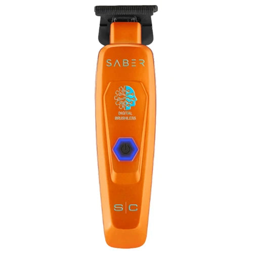 StyleCraft Saber™ Professional Brushless Metal Trimmer – Black Diamond DLC Blades, Zero-Gap, 4 Hr Cordless Runtime