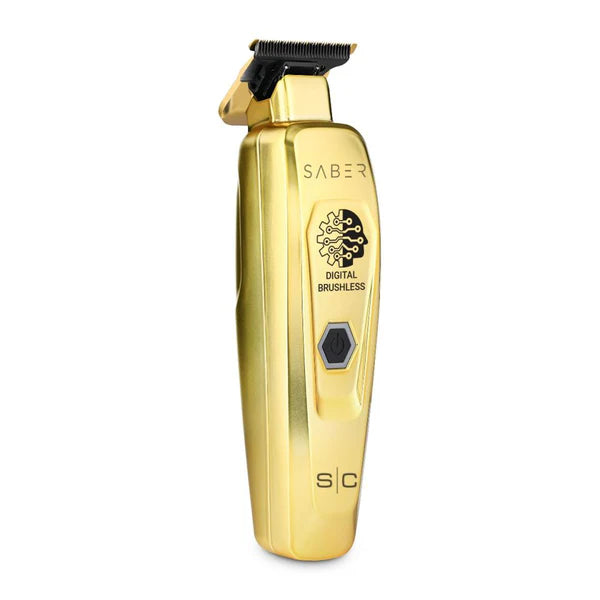 StyleCraft Saber™ Professional Brushless Metal Trimmer – Black Diamond DLC Blades, Zero-Gap, 4 Hr Cordless Runtime