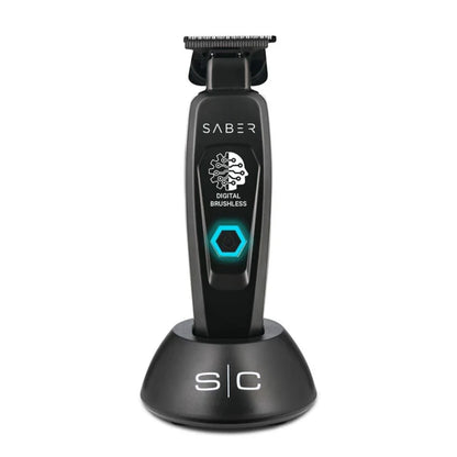 StyleCraft Saber™ Professional Brushless Metal Trimmer – Black Diamond DLC Blades, Zero-Gap, 4 Hr Cordless Runtime