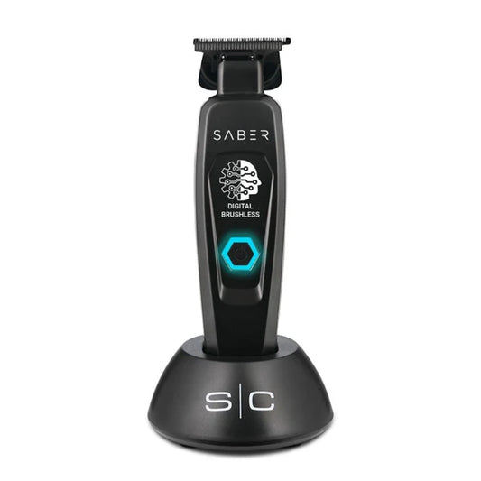 StyleCraft Saber™ Professional Brushless Metal Trimmer – Black Diamond DLC Blades, Zero-Gap, 4 Hr Cordless Runtime