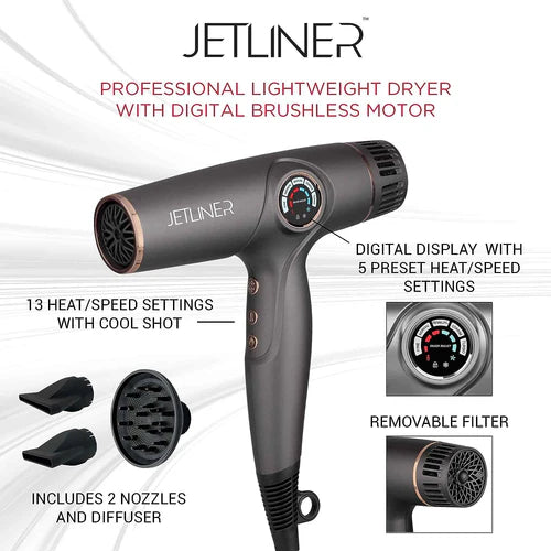 StyleCraft JetLiner Luxury Hair System – Bundle King Grand Opening Edition | Professional Hair Dryer + Heat Protection + Styling Tools