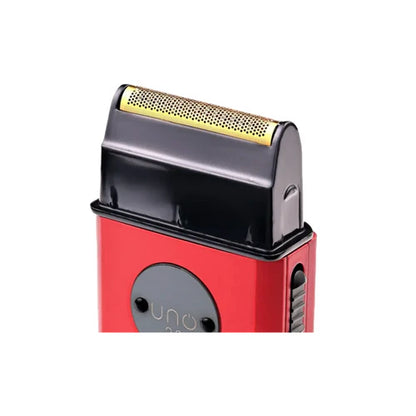 StyleCraft Uno 2.0 Single Foil Shaver – Red (SC803R) | 9,000 RPM Turbo Motor, 130-Min Runtime, Gold Titanium Foil