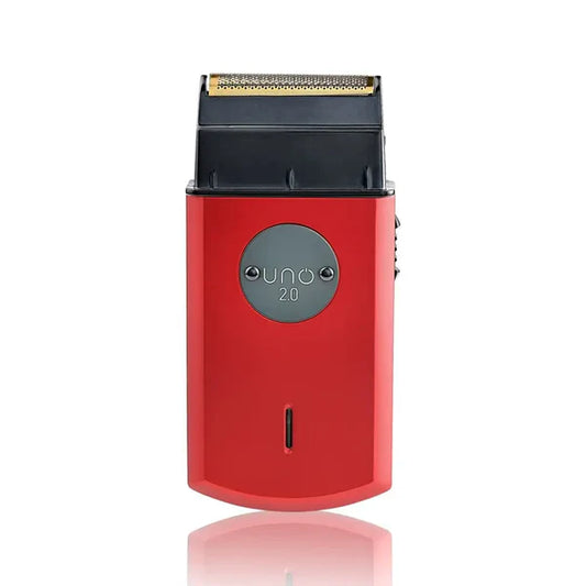 StyleCraft Uno 2.0 Single Foil Shaver – Red (SC803R) | 9,000 RPM Turbo Motor, 130-Min Runtime, Gold Titanium Foil