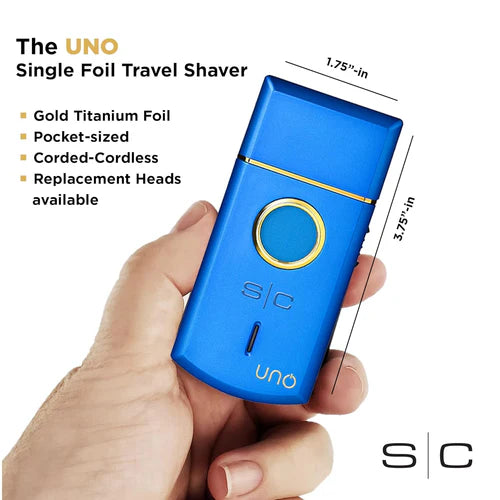 StyleCraft™ Uno Single Foil Shaver – Blue (SCUNOSFSB) — Ultra-Close, Ultra-Fast, Ultra-Smooth