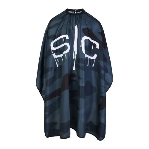 StyleCraft™ Black Camo Barber Cape – 57.5" Anti-Static, Water-Resistant Hair Cutting Cape with Adjustable Neck Closure (SC324B)