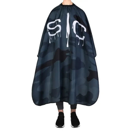 StyleCraft™ Black Camo Barber Cape – 57.5" Anti-Static, Water-Resistant Hair Cutting Cape with Adjustable Neck Closure (SC324B)