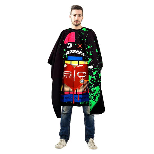StyleCraft™ Radioactive Barber Cape – Anti-Static, Water-Resistant Cape with Adjustable Neck (Black SC311B)