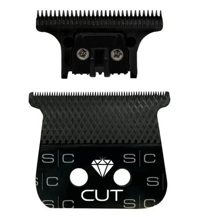 StyleCraft™ Diamond Cut Black DLC Trimmer Blade with “The One” Cutter (SC541B) – Wide 41mm Black Diamond Carbon Blade, Zero Gap Compatible