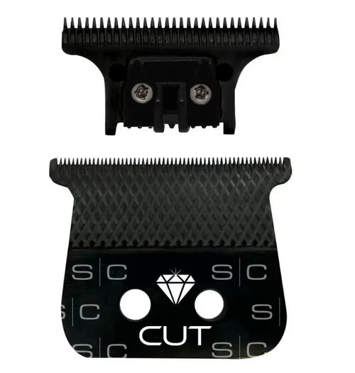 StyleCraft™ Diamond Cut Black DLC Trimmer Blade with “The One” Cutter (SC541B) – Wide 41mm Black Diamond Carbon Blade, Zero Gap Compatible