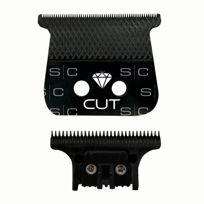 StyleCraft™ Diamond Cut Black DLC Trimmer Blade with “The One” Cutter (SC541B) – Wide 41mm Black Diamond Carbon Blade, Zero Gap Compatible