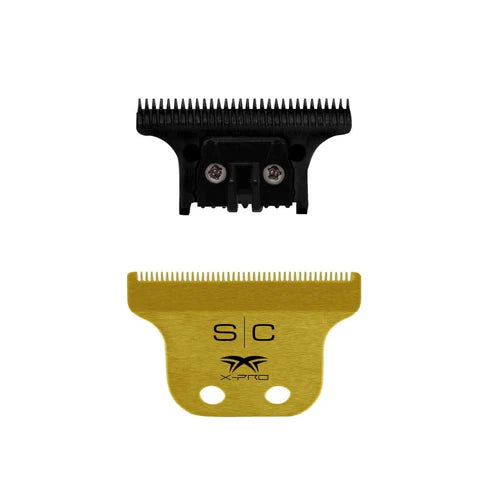 StyleCraft™ Fixed Gold Titanium Classic X-Pro Trimmer Blade with Black Diamond DLC “The One” Cutter Set (SC529GB) – Hypoallergenic, Zero Gap Adjustable, Professional Replacement Blade