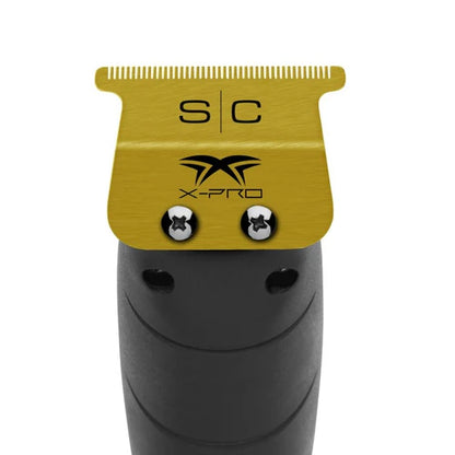 StyleCraft™ Fixed Gold Titanium X-Pro Wide Trimmer Blade with Black Diamond DLC “The One” Cutter Set (SC527GB) – Hypoallergenic, Zero Gap Compatible
