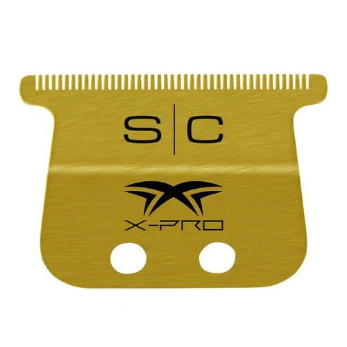StyleCraft™ Fixed Gold Titanium X-Pro Wide Trimmer Blade with Black Diamond DLC “The One” Cutter Set (SC527GB) – Hypoallergenic, Zero Gap Compatible