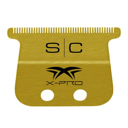 StyleCraft™ Fixed Gold Titanium X-Pro Wide Trimmer Blade with Black Diamond DLC “The One” Cutter Set (SC527GB) – Hypoallergenic, Zero Gap Compatible