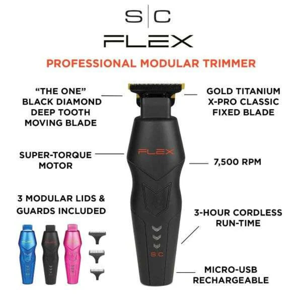 StyleCraft™ Flex Skeleton Trimmer (SC406M) — 7,500 RPM Super Torque, Titanium DLC Blades, Modular System — All Things Men Authorized