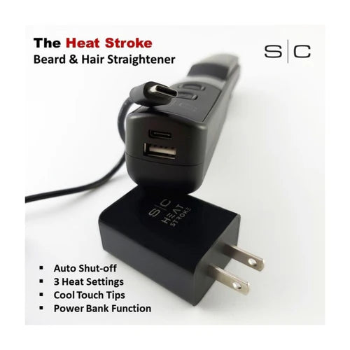 StyleCraft Heat Stroke Cordless Beard & Styling Hot Brush — 3 Temps, 60-Min Runtime, 4500mAh Power Bank
