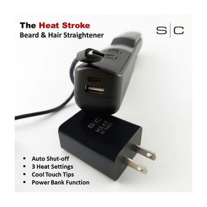 StyleCraft Heat Stroke Cordless Beard & Styling Hot Brush — 3 Temps, 60-Min Runtime, 4500mAh Power Bank