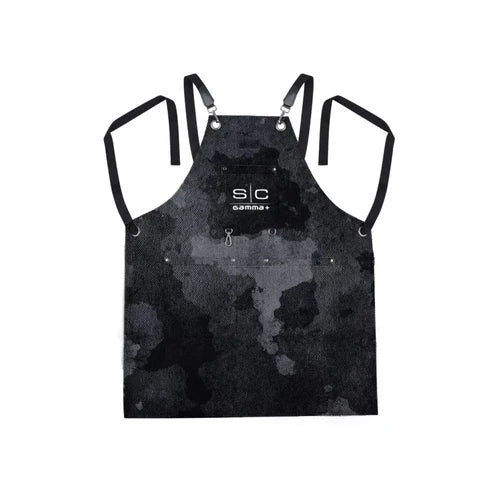 StyleCraft™ Heavy-Duty Black Camo Waterproof Barber Apron – Hair-Repellent with Crossback Straps & Tool Loops