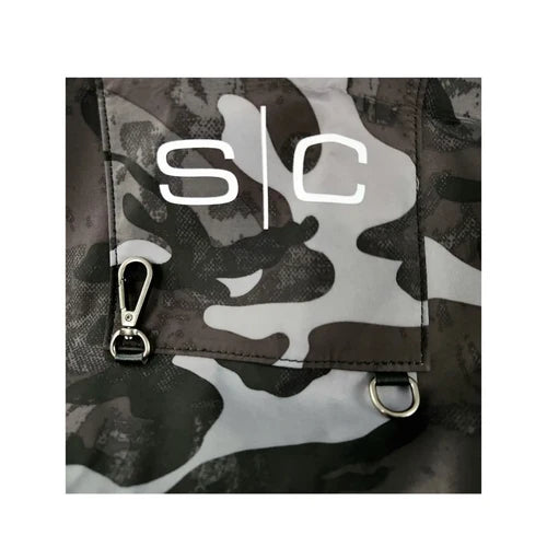 StyleCraft™ Heavy-Duty Black Camo Waterproof Barber Apron – Hair-Repellent with Crossback Straps & Tool Loops