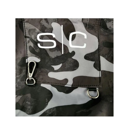 StyleCraft™ Heavy-Duty Black Camo Waterproof Barber Apron – Hair-Repellent with Crossback Straps & Tool Loops