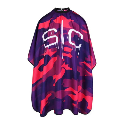 StyleCraft™ Pink Camo Barber Cape – 57.5" Anti-Static, Water-Resistant Hair Cutting Cape with Adjustable Neck Closure (SC323PK)