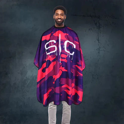 StyleCraft™ Pink Camo Barber Cape – 57.5" Anti-Static, Water-Resistant Hair Cutting Cape with Adjustable Neck Closure (SC323PK)