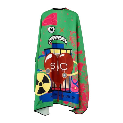 StyleCraft™ Radioactive Green Barber Cape – 57.5" Anti-Static, Water-Resistant Hair Cutting Cape with Adjustable Neck (SC312G)