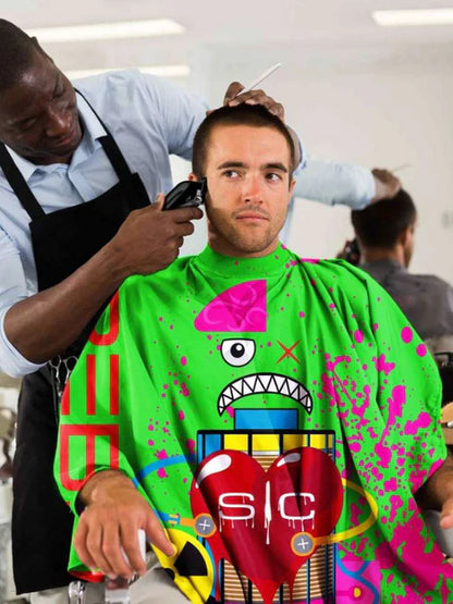 StyleCraft™ Radioactive Green Barber Cape – 57.5" Anti-Static, Water-Resistant Hair Cutting Cape with Adjustable Neck (SC312G)