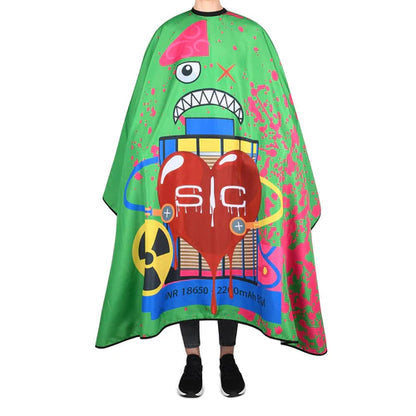 StyleCraft™ Radioactive Green Barber Cape – 57.5" Anti-Static, Water-Resistant Hair Cutting Cape with Adjustable Neck (SC312G)