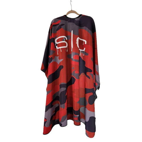 StyleCraft™ Red Camo Hair Cutting Cape – 57.5" Anti-Static, Water-Resistant Barber Cape with Adjustable Neck (SC306M)
