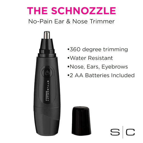 StyleCraft® Schnozzle Nose & Ear Hair Trimmer – Painless 360° Groomer (SCNETB)