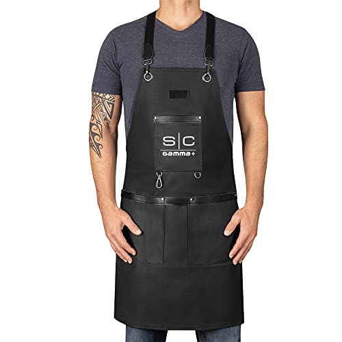 StyleCraft™ x Gamma+ Heavy-Duty Waterproof Barber Apron – Cross-Back Straps, Tool Loops & Name Tag Zone (SCGPBA)