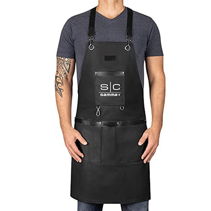StyleCraft™ x Gamma+ Heavy-Duty Waterproof Barber Apron – Cross-Back Straps, Tool Loops & Name Tag Zone (SCGPBA)