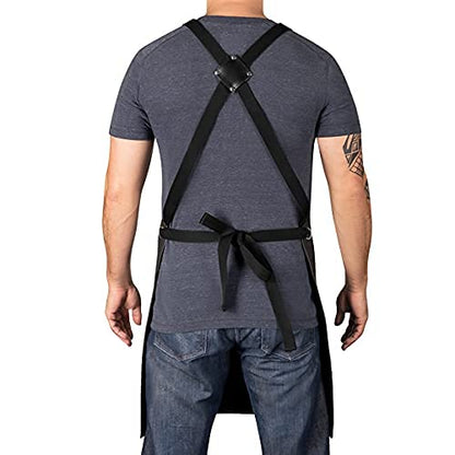 StyleCraft™ x Gamma+ Heavy-Duty Waterproof Barber Apron – Cross-Back Straps, Tool Loops & Name Tag Zone (SCGPBA)