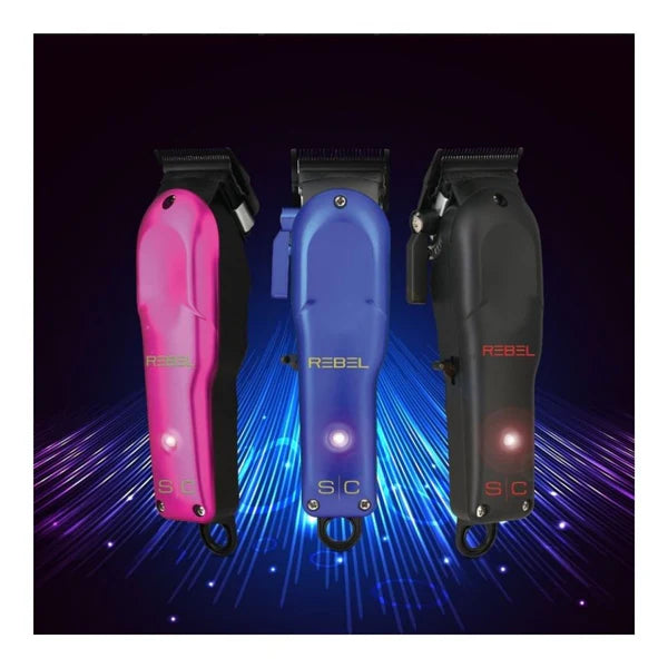 StyleCraft™ Rebel Super-Torque Modular Cordless Clipper – 7,200 RPM Fade & Bulk-Cutting Machine