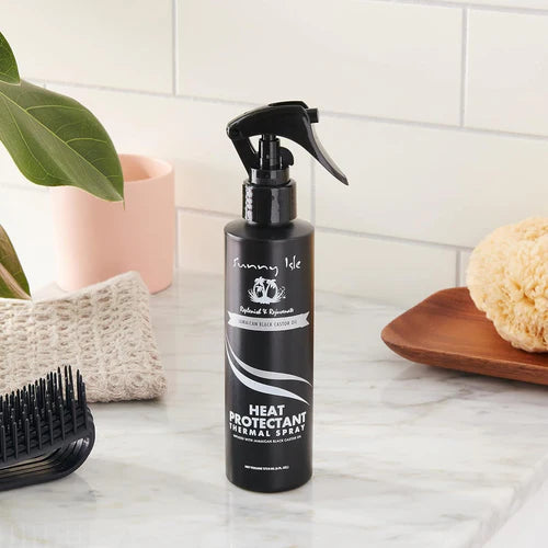 Sunny Isle Jamaican Black Castor Oil Heat Protectant Thermal Spray (6oz) – Blow Dryer & Heat Styling Protection