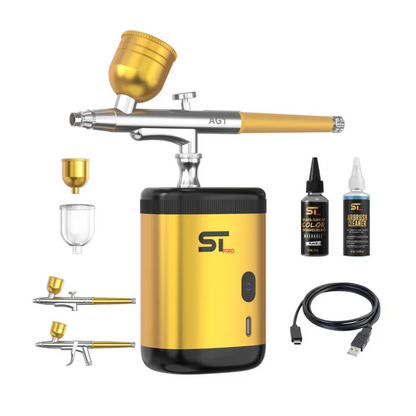 Supreme Trimmer™ Color Enhancement Airbrush Compressor Kit (AG1) – Professional Barber Hairline & Beard Enhancement Airbrush System