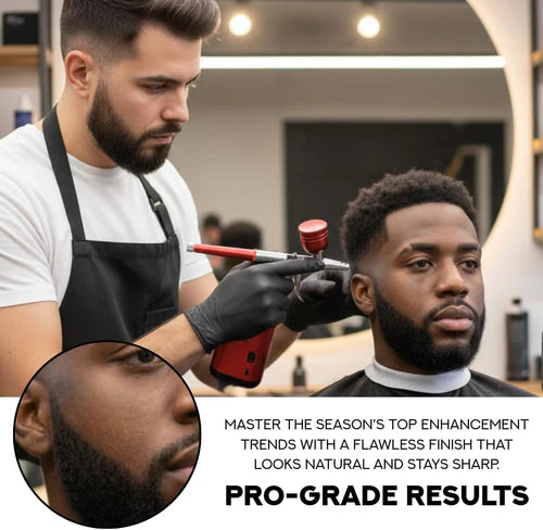 Supreme Trimmer™ Color Enhancement Airbrush Compressor Kit (AG1) – Professional Barber Hairline & Beard Enhancement Airbrush System