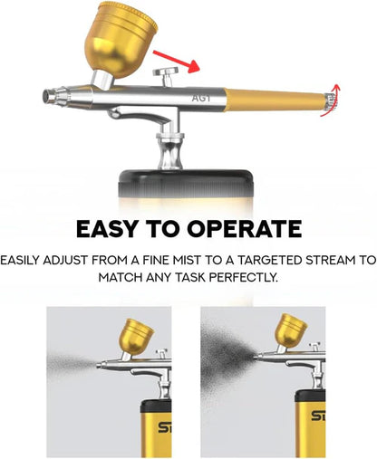 Supreme Trimmer™ Color Enhancement Airbrush Compressor Kit (AG1) – Professional Barber Hairline & Beard Enhancement Airbrush System